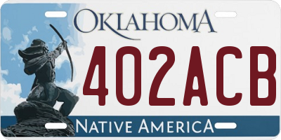 OK license plate 402ACB