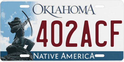 OK license plate 402ACF