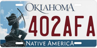 OK license plate 402AFA