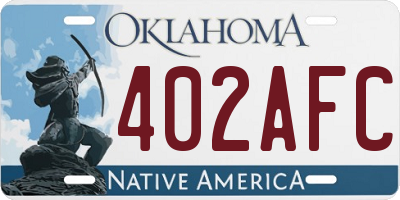 OK license plate 402AFC
