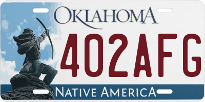 OK license plate 402AFG