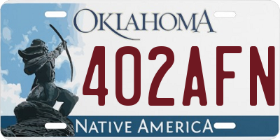OK license plate 402AFN