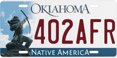 OK license plate 402AFR