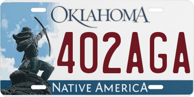 OK license plate 402AGA