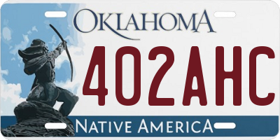 OK license plate 402AHC