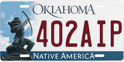 OK license plate 402AIP