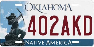 OK license plate 402AKD