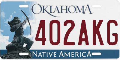 OK license plate 402AKG