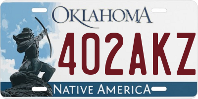OK license plate 402AKZ