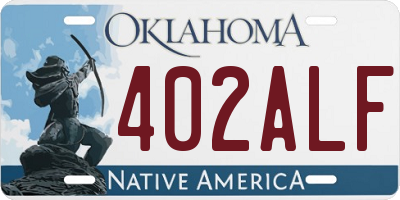 OK license plate 402ALF
