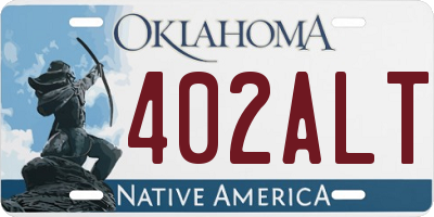 OK license plate 402ALT