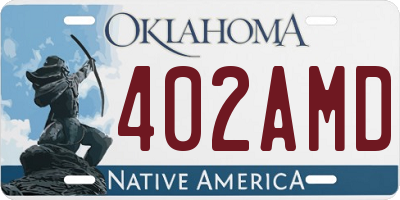 OK license plate 402AMD