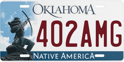 OK license plate 402AMG