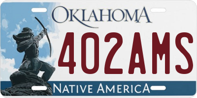 OK license plate 402AMS