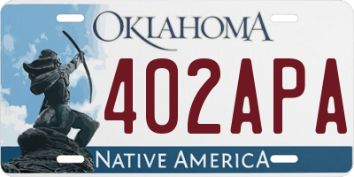 OK license plate 402APA