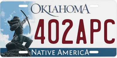 OK license plate 402APC