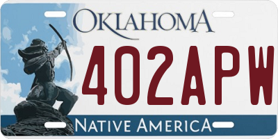 OK license plate 402APW