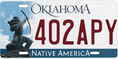 OK license plate 402APY
