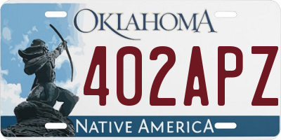 OK license plate 402APZ
