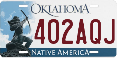 OK license plate 402AQJ