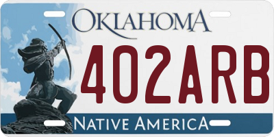 OK license plate 402ARB