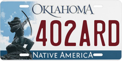 OK license plate 402ARD