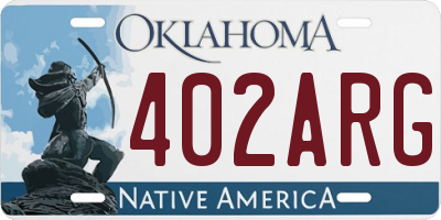 OK license plate 402ARG