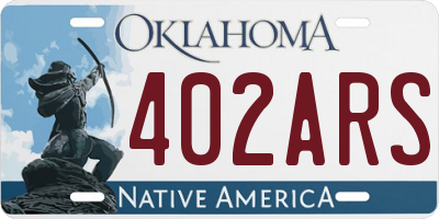 OK license plate 402ARS