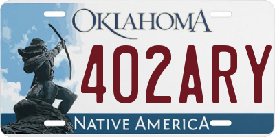 OK license plate 402ARY