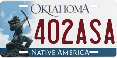 OK license plate 402ASA