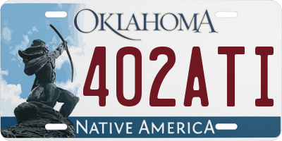 OK license plate 402ATI