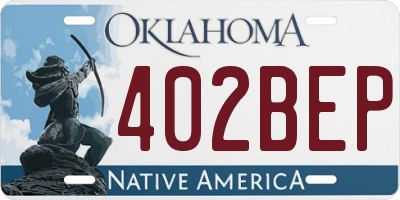 OK license plate 402BEP