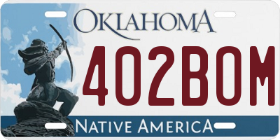 OK license plate 402BOM