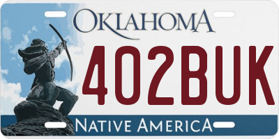 OK license plate 402BUK