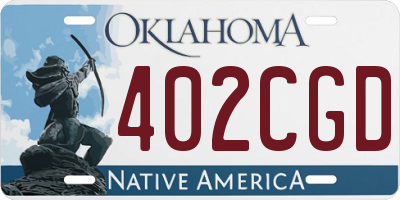 OK license plate 402CGD