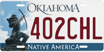 OK license plate 402CHL