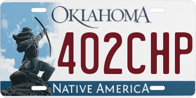 OK license plate 402CHP