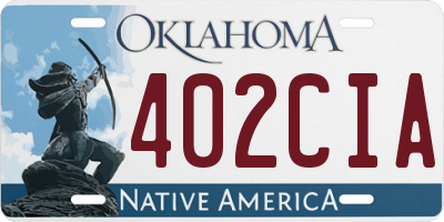 OK license plate 402CIA