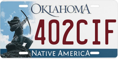 OK license plate 402CIF