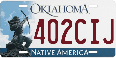 OK license plate 402CIJ