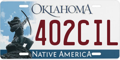 OK license plate 402CIL