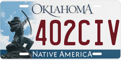 OK license plate 402CIV