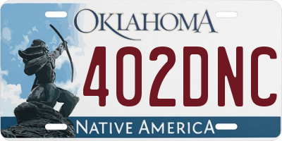 OK license plate 402DNC