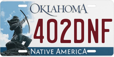 OK license plate 402DNF