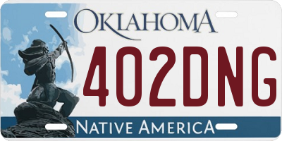 OK license plate 402DNG