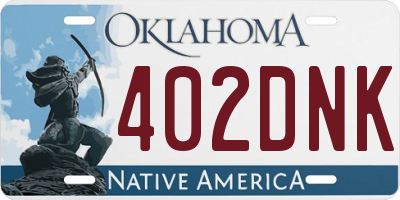 OK license plate 402DNK