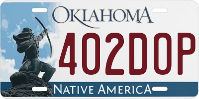 OK license plate 402DOP