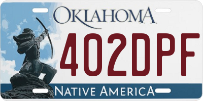 OK license plate 402DPF