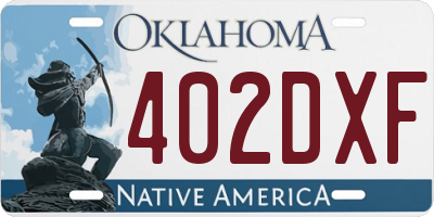 OK license plate 402DXF
