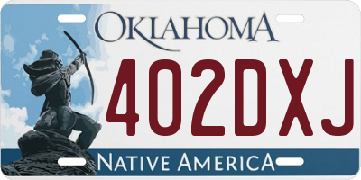OK license plate 402DXJ